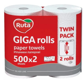Паперові рушники Ruta GIGA Rolls 2 шари, 2 рулони